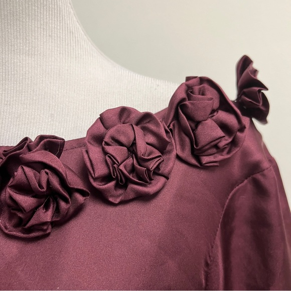 Twelve Couture burgundy red silk swing trapeze dress L - Picture 3 of 3